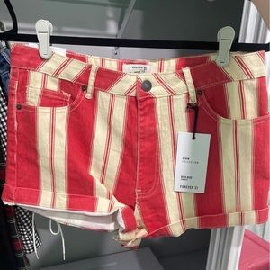 red and white shorts